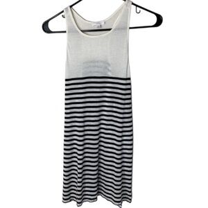 Aritzia Wilfred Tank Top Striped Racerback Side Split Hem White Black Size XS